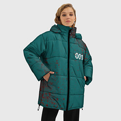 Куртка зимняя женская Игра в кальмара: Персонаж 001, цвет: 3D-черный — фото 2