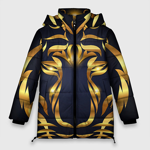 Женская зимняя куртка Золотой символ года Тигр / 3D-Черный – фото 1