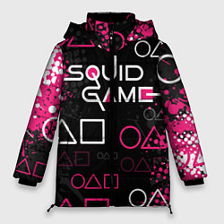 Куртка зимняя женская Игра в кальмара: Гранж, цвет: 3D-светло-серый