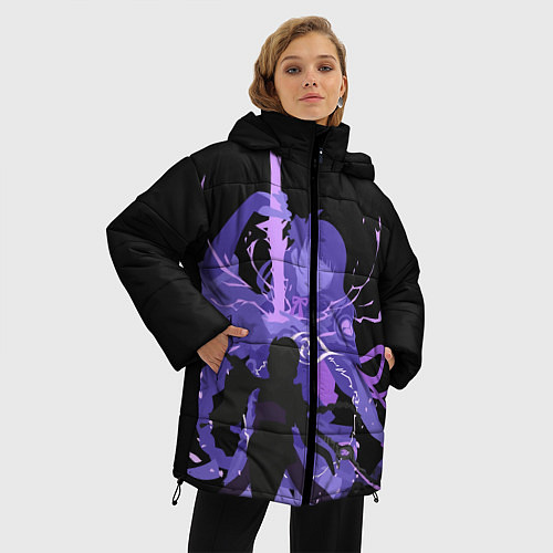 Женская зимняя куртка Genshin Impact Raiden / 3D-Светло-серый – фото 3