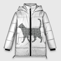Куртка зимняя женская QR - кот, цвет: 3D-черный