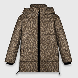 Куртка зимняя женская Растительный осенний фон, цвет: 3D-черный