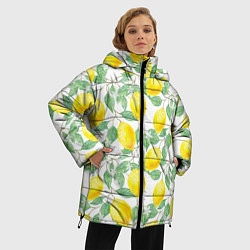 Куртка зимняя женская Лимоны 3d, цвет: 3D-черный — фото 2