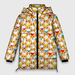 Куртка зимняя женская Вельш-Корги Пемброк, цвет: 3D-черный