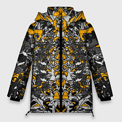Куртка зимняя женская Жёлтый каменный дракон, цвет: 3D-черный