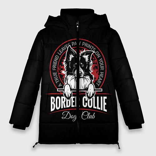 Женская зимняя куртка Бордер-Колли Border Collie / 3D-Черный – фото 1