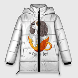 Куртка зимняя женская Кавалер Кинг Чарльз Спаниель, цвет: 3D-светло-серый
