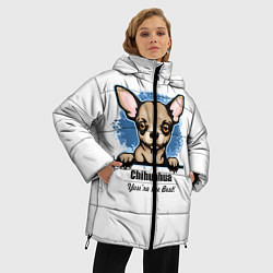 Куртка зимняя женская Собачка Чихуахуа, цвет: 3D-светло-серый — фото 2