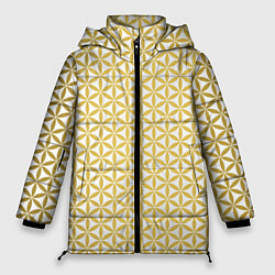 Куртка зимняя женская Цветок Жизни золото, цвет: 3D-черный
