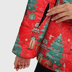 Куртка зимняя женская Щелкунчик Новый год, цвет: 3D-красный — фото 2