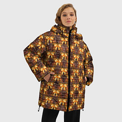 Куртка зимняя женская Бантики паттерн, цвет: 3D-светло-серый — фото 2