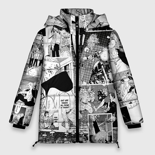 Женская зимняя куртка Токийские мстители манга / 3D-Черный – фото 1