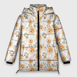 Куртка зимняя женская Собака Чау-Чау, цвет: 3D-светло-серый