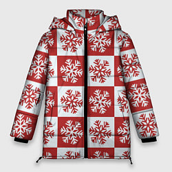 Куртка зимняя женская Шахматные Снежинки, цвет: 3D-черный