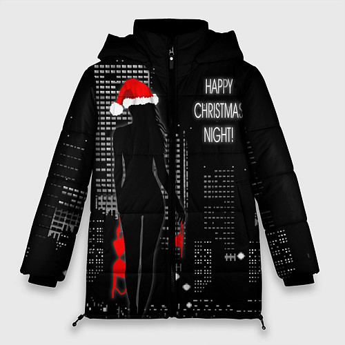 Женская зимняя куртка Happy Christmas Night! / 3D-Черный – фото 1