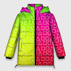 Куртка зимняя женская Игра в кальмара розовыйжелтый, цвет: 3D-светло-серый