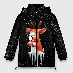 Куртка зимняя женская Новогодний Олень 2022, цвет: 3D-красный