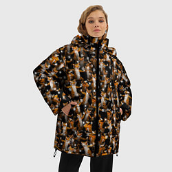 Куртка зимняя женская Тигры пляшут Новый Год, цвет: 3D-светло-серый — фото 2