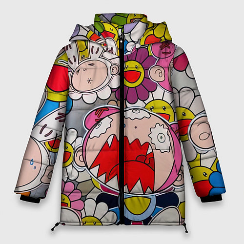 Женская зимняя куртка Takashi Murakami кричащий арт / 3D-Красный – фото 1