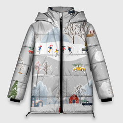 Куртка зимняя женская Нoвoгодние Праздники 2022, цвет: 3D-светло-серый