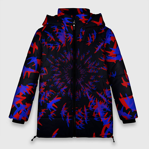 Женская зимняя куртка Абстракция Стай / 3D-Черный – фото 1