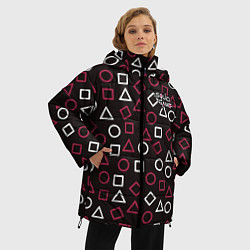 Куртка зимняя женская Игра в кальмарa, цвет: 3D-красный — фото 2