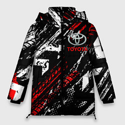 Куртка зимняя женская Toyota - Следы шин, цвет: 3D-светло-серый