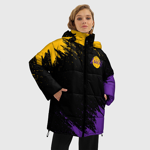 Женская зимняя куртка LAKERS БРЫЗГИ КРАСОК / 3D-Светло-серый – фото 3