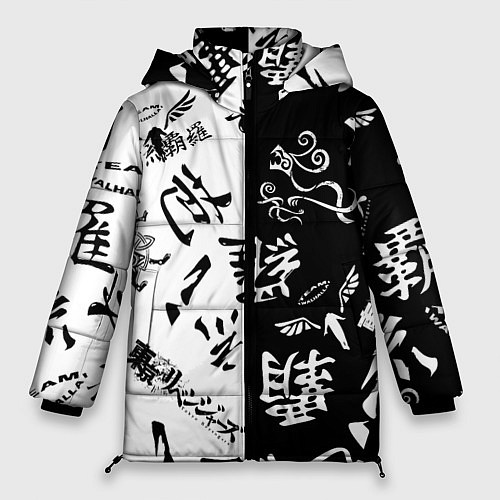 Женская зимняя куртка Tokyo Revengers Black & White / 3D-Черный – фото 1
