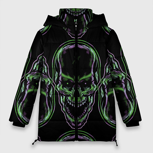Женская зимняя куртка Skulls vanguard pattern 2077 / 3D-Черный – фото 1