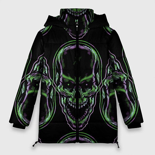 Женская зимняя куртка Skulls vanguard pattern 2077 / 3D-Светло-серый – фото 1