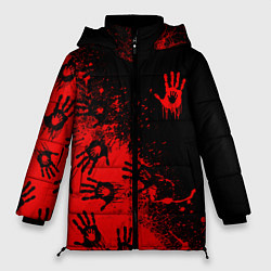 Куртка зимняя женская Death Stranding Отпечаток рук паттерн, цвет: 3D-черный