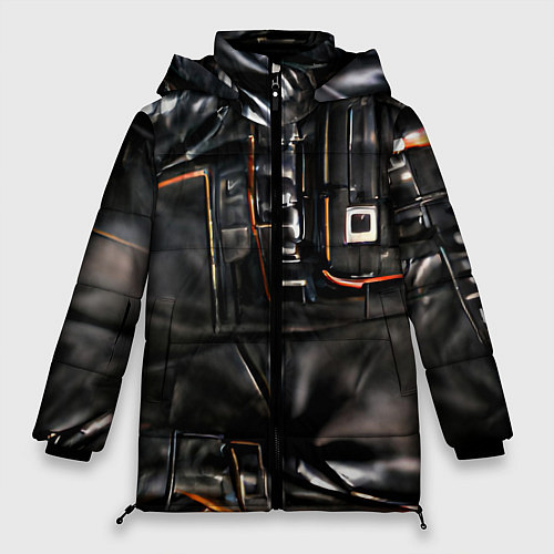 Женская зимняя куртка Стиль терминатора / 3D-Светло-серый – фото 1