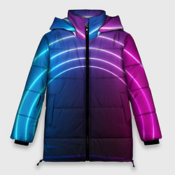 Куртка зимняя женская Арка неонового света full version, цвет: 3D-черный