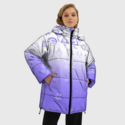 Куртка зимняя женская GENSHIN IMPACT SYMBOL PATTERN SAKURA САКУРА, цвет: 3D-светло-серый — фото 2