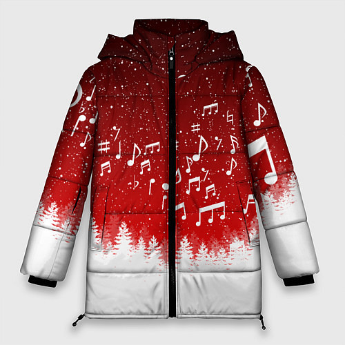 Женская зимняя куртка МУЗЫКАЛЬНАЯ НОВОГОДНЯЯ НОЧЬ 2022 НОВЫЙ ГОД / 3D-Черный – фото 1