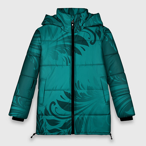 Женская зимняя куртка Малахитовые листья / 3D-Черный – фото 1
