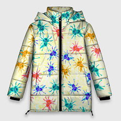 Куртка зимняя женская Аксолотль Паттерн Лимонный, цвет: 3D-красный