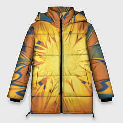 Куртка зимняя женская Солнечный цветок Абстракция 535-332-32, цвет: 3D-светло-серый