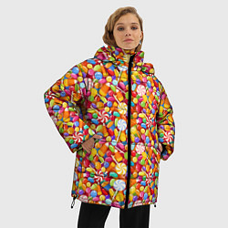 Куртка зимняя женская Конфеты и Леденцы, цвет: 3D-черный — фото 2