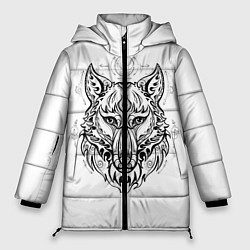 Куртка зимняя женская Волчий портрет, цвет: 3D-светло-серый