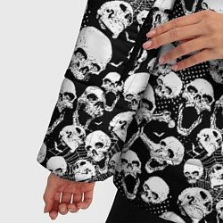 Куртка зимняя женская Screaming skulls & web, цвет: 3D-черный — фото 2