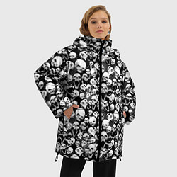 Куртка зимняя женская Screaming skulls & web, цвет: 3D-черный — фото 2
