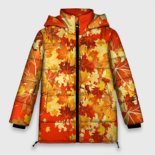 Женская зимняя куртка Кленовый листопад / 3D-Красный – фото 1