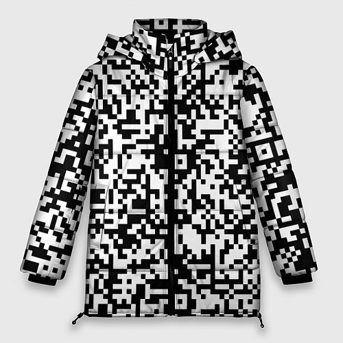 Женская зимняя куртка Стиль QR код / 3D-Черный – фото 1
