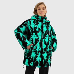 Куртка зимняя женская НЕОНОВЫЕ ГЕРОИ ГЕНШИН ИМПАКТ, цвет: 3D-красный — фото 2