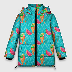 Женская зимняя куртка Летнее настроение: Сок и арбуз
