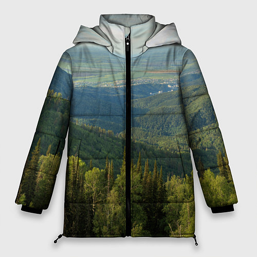 Женская зимняя куртка Природный пейзаж / 3D-Черный – фото 1
