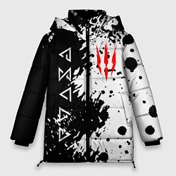 Куртка зимняя женская The Witcher black & white, цвет: 3D-красный