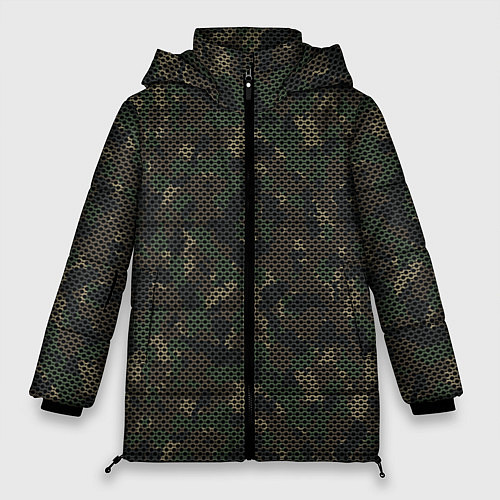 Женская зимняя куртка Камуфляж: лесной / 3D-Светло-серый – фото 1